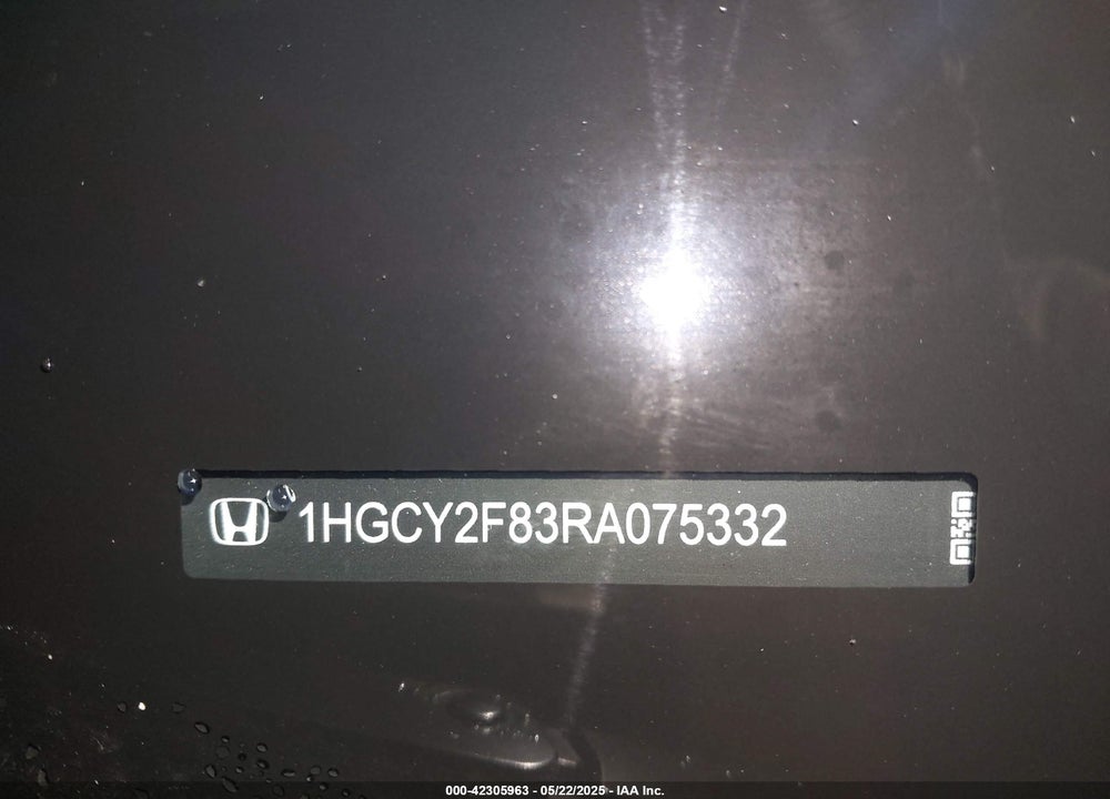 2024 HONDA ACCORD VIN: 1HGCY2F83RA075332