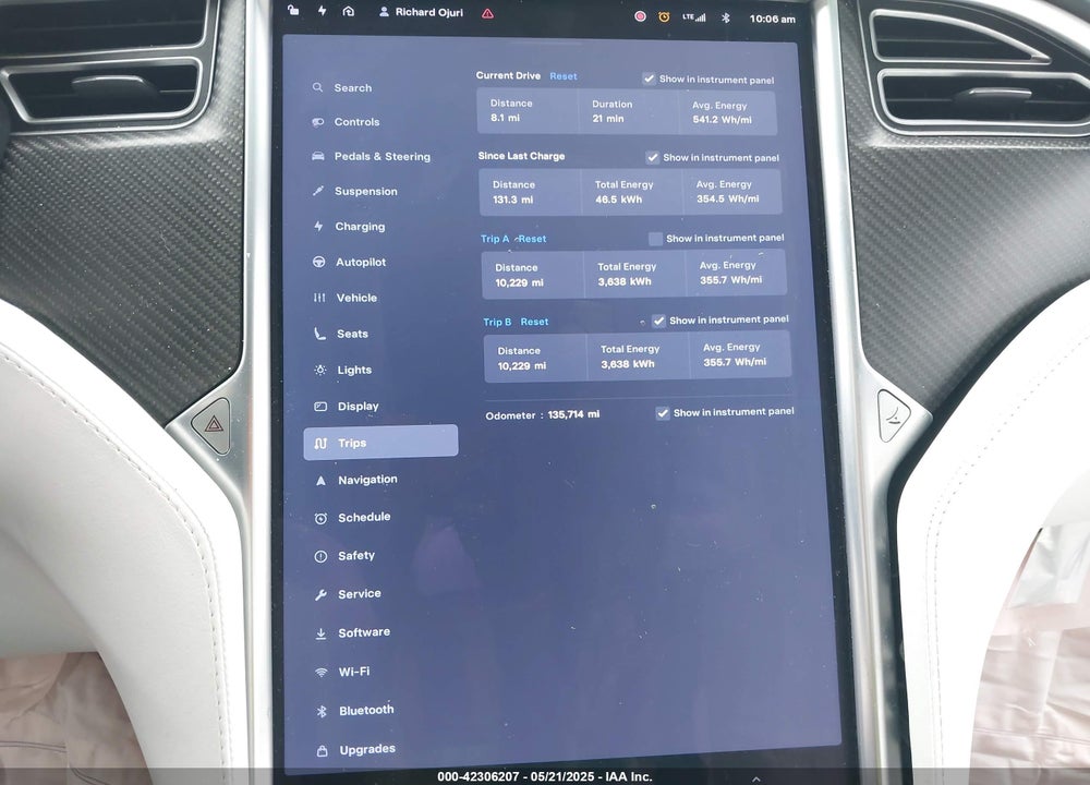 2017 TESLA MODEL X VIN: 5YJXCBE2XHF060702