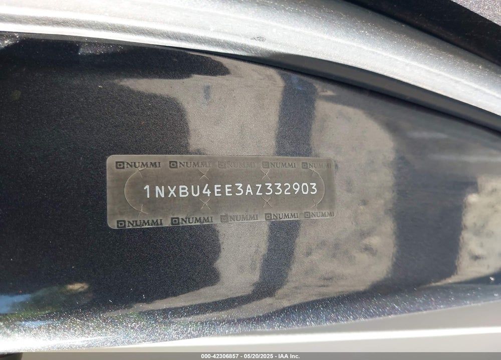 2010 TOYOTA COROLLA LE VIN: 1NXBU4EE3AZ332903