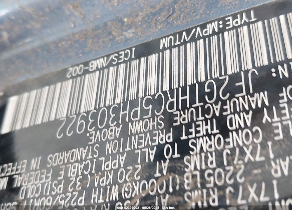 2023 SUBARU CROSSTREK VIN: JF2GTHRC5PH303922
