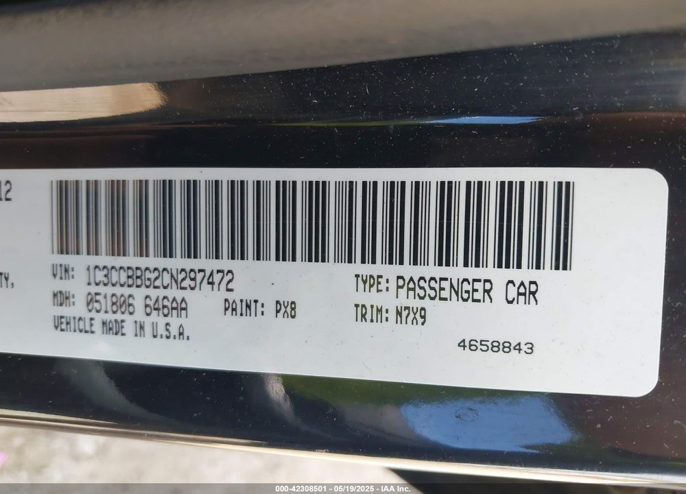 2012 CHRYSLER 200 TOURING VIN: 1C3CCBBG2CN297472
