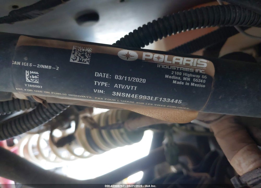 2020 POLARIS RZR XP 4 1000 VIN: 3NSN4E993LF133445