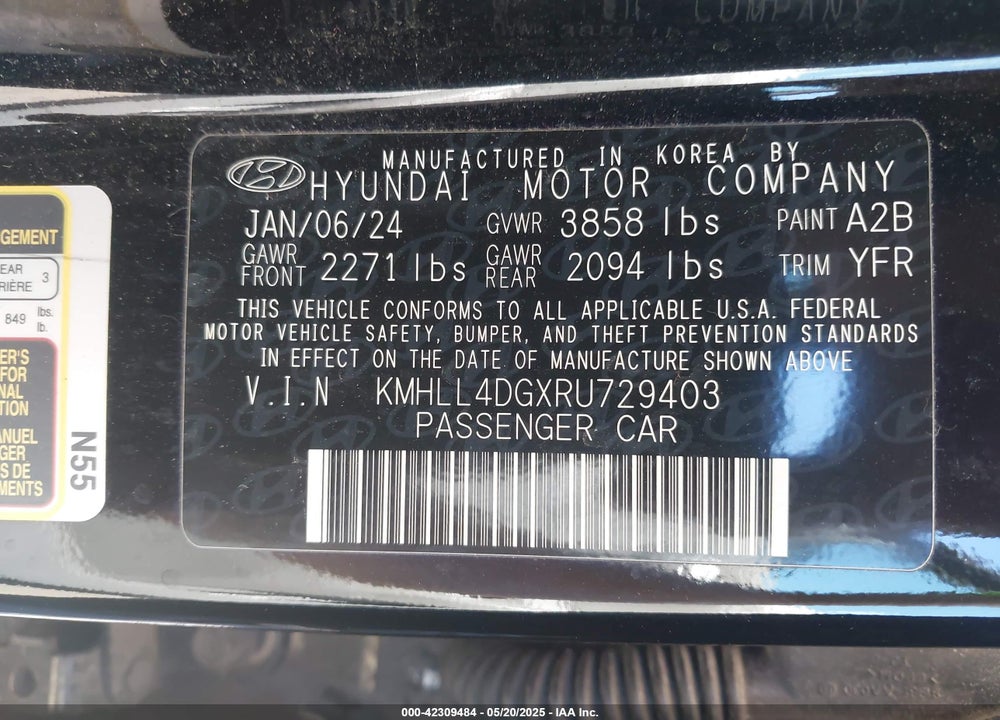 2024 HYUNDAI ELANTRA VIN: KMHLL4DGXRU729403