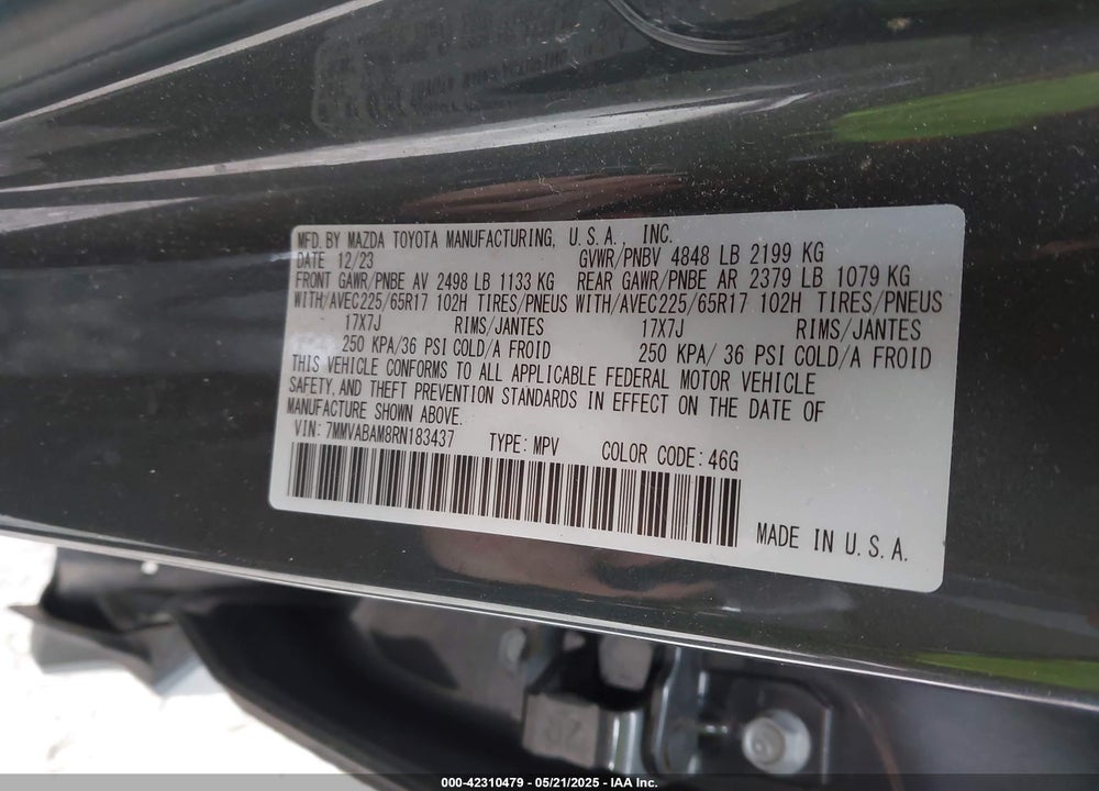 2024 MAZDA CX-50 VIN: 7MMVABAM8RN183437