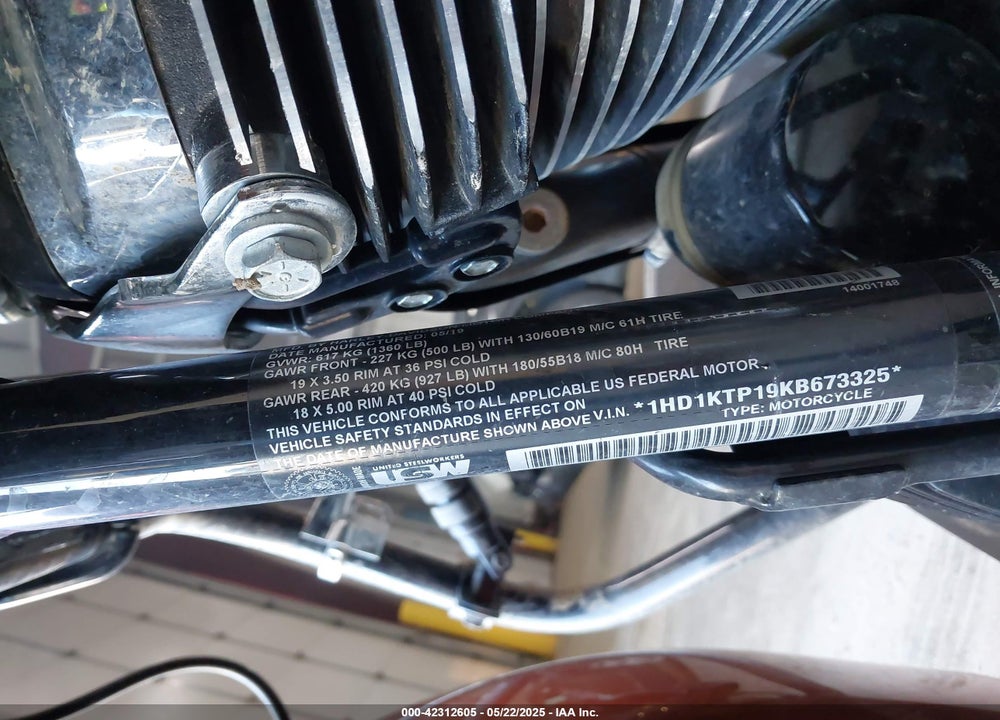 2019 HARLEY-DAVIDSON FLTRXS VIN: 1HD1KTP19KB673325