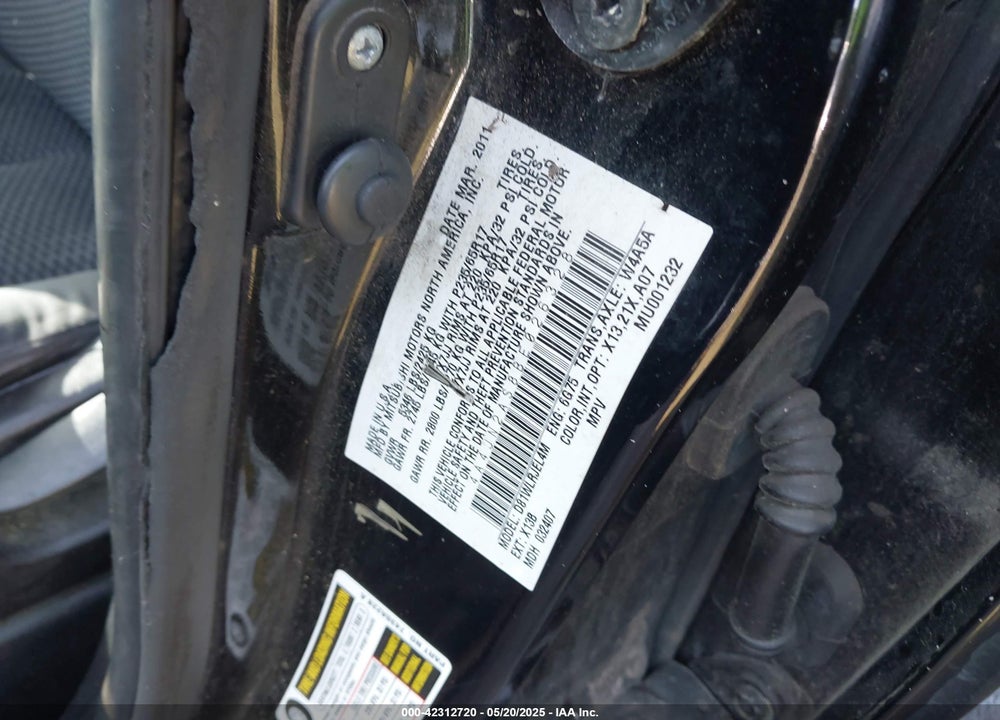 2011 MITSUBISHI ENDEAVOR VIN: 4A4JN2AS8BE026328