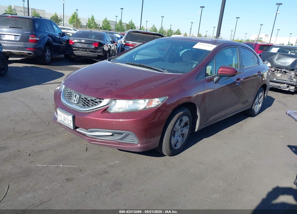 2014 HONDA CIVIC LX VIN: 19XFB2F56EE051746
