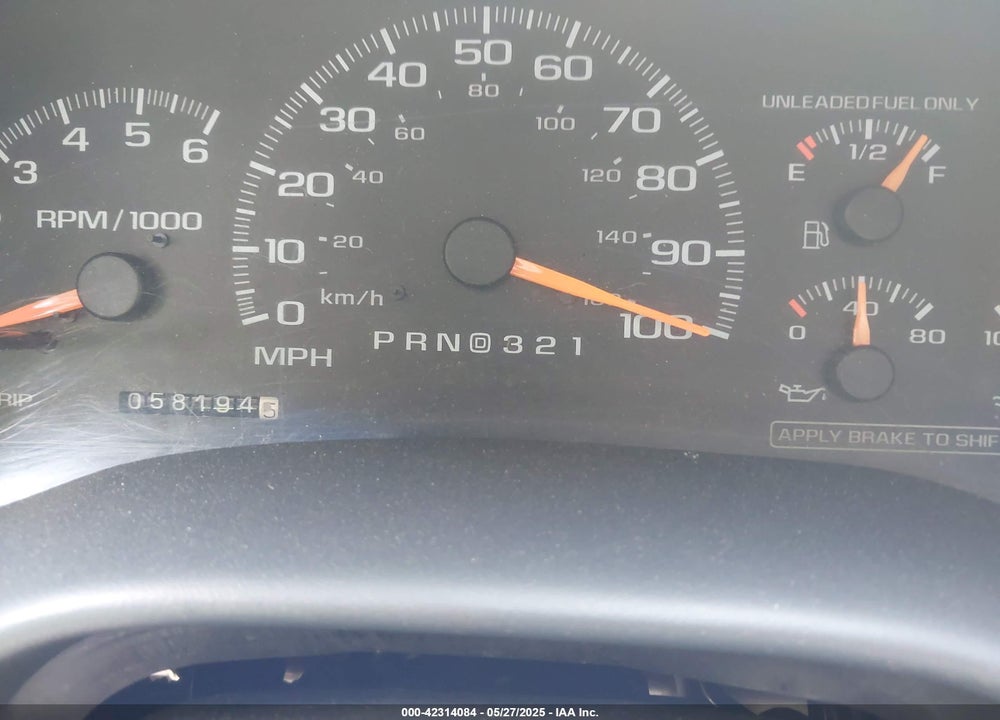 1998 CHEVROLET C1500 FLEETSIDE VIN: 2GCEC19R1W1210592