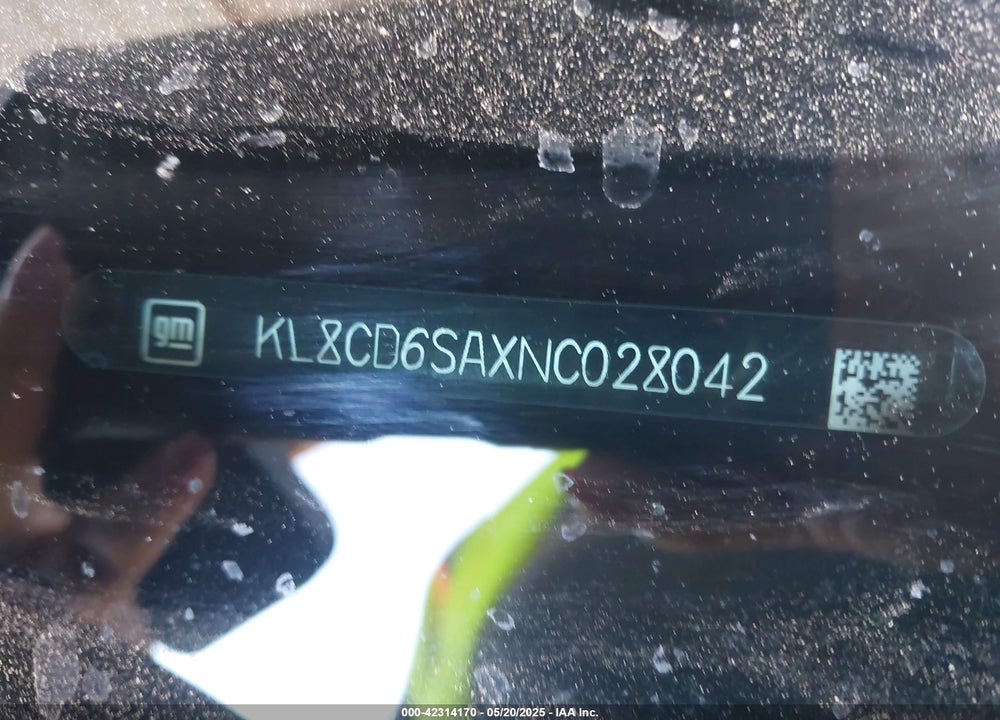 2022 CHEVROLET SPARK VIN: KL8CD6SAXNC028042