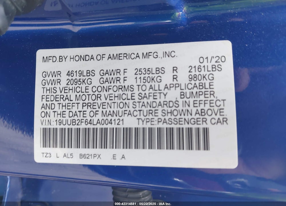 2020 ACURA TLX A-SPEC/A-SPEC W/RED LEATHER VIN: 19UUB2F64LA004121