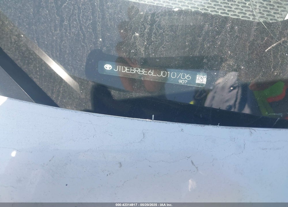 2020 TOYOTA COROLLA HYBRID LE VIN: JTDEBRBE6LJ010706