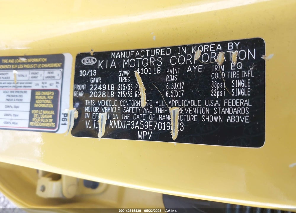 2014 KIA SOUL VIN: KNDJP3A59E7019513