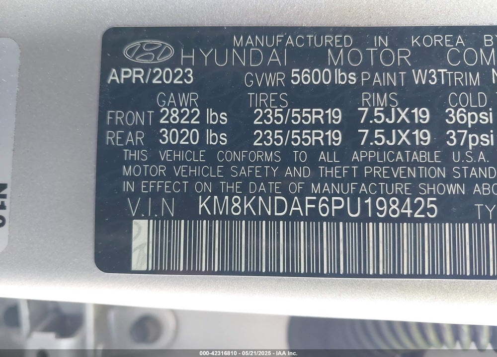 2023 HYUNDAI IONIQ 5 SEL VIN: KM8KNDAF6PU198425