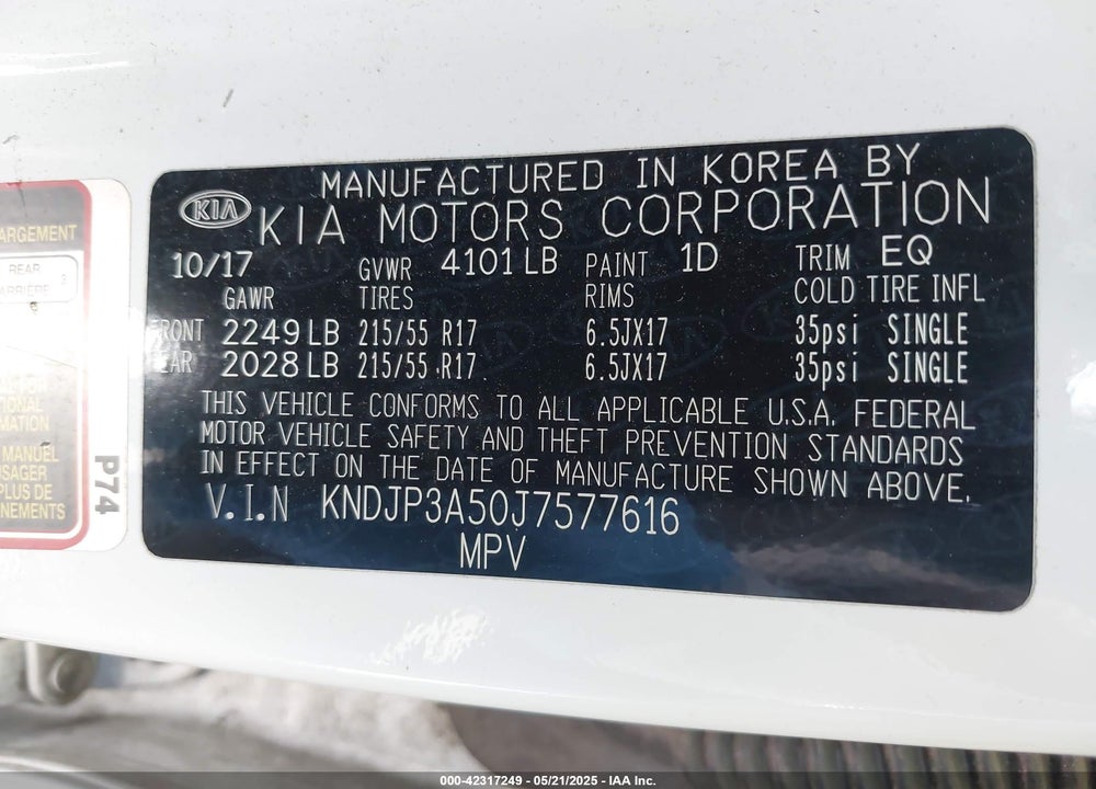 2018 KIA SOUL VIN: KNDJP3A50J7577616