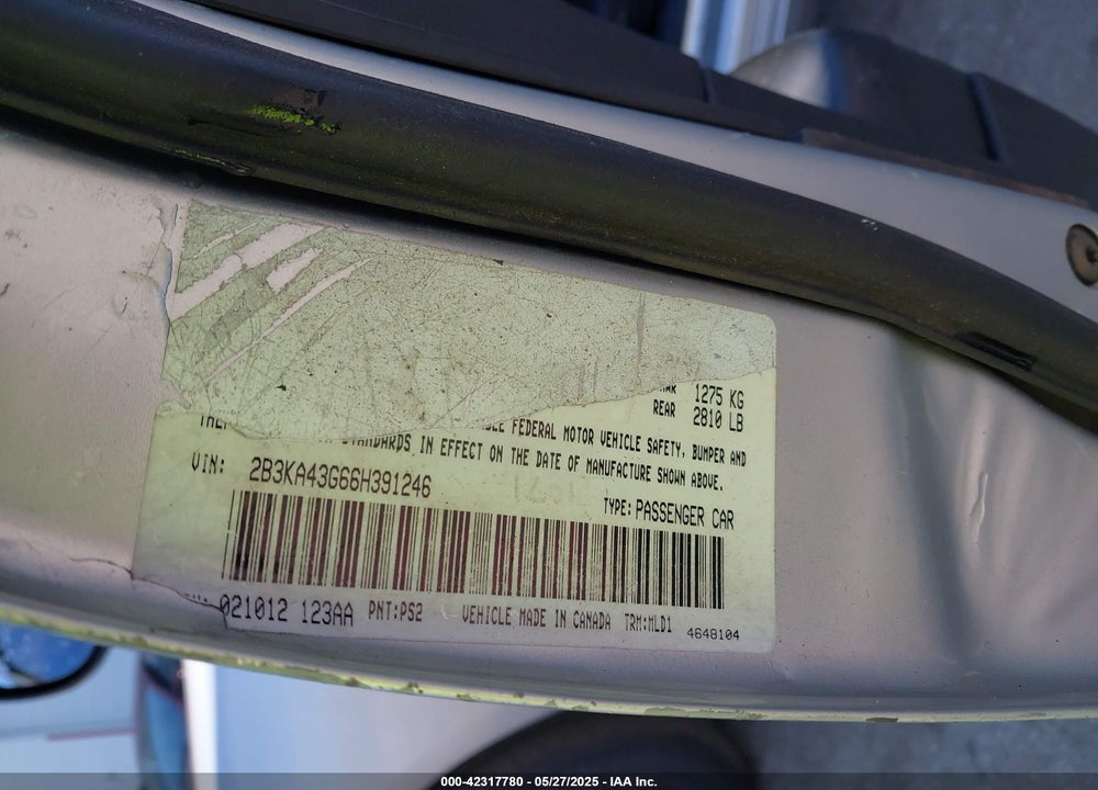 2010 DODGE CHARGER SXT VIN: 2B3CA3CV8AH247641