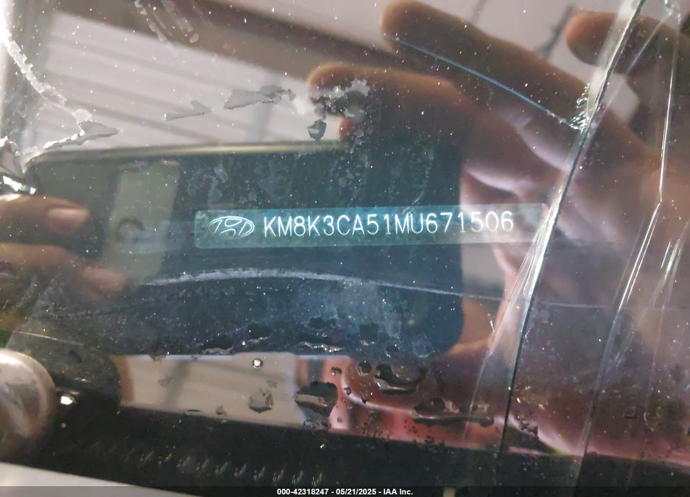 2021 HYUNDAI KONA VIN: KM8K3CA51MU671506