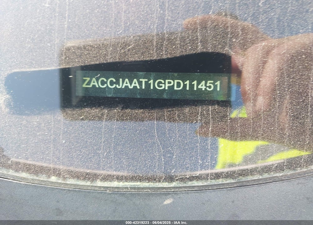 2016 JEEP RENEGADE SPORT VIN: ZACCJAAT1GPD11451