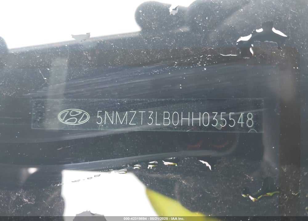 2017 HYUNDAI SANTA FE SPORT 2.4L VIN: 5NMZT3LB0HH035548