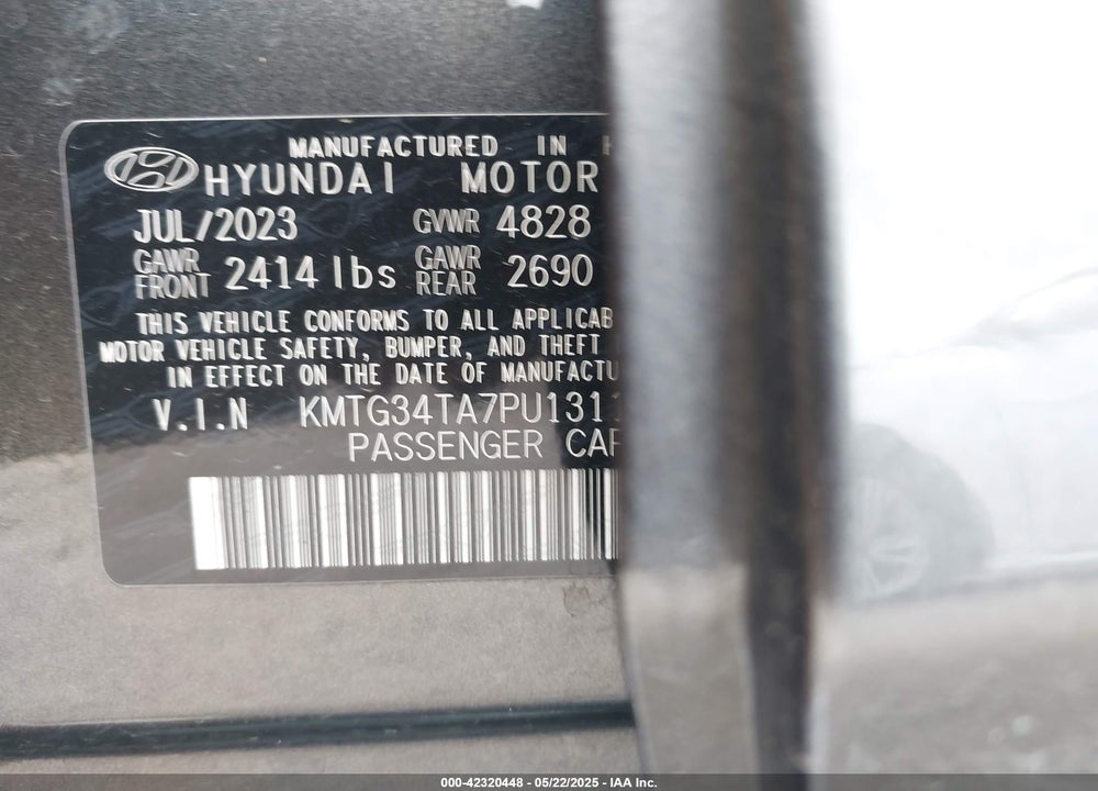 2023 GENESIS G70 VIN: KMTG34TA7PU131190