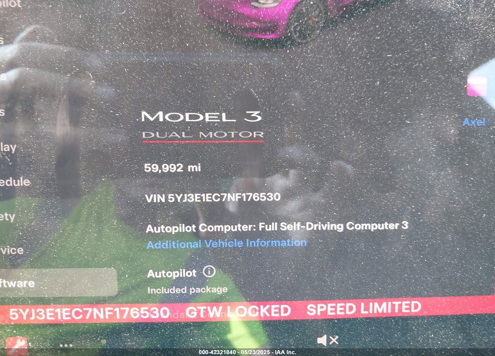 2022 TESLA MODEL 3 PERFORMANCE DUAL MOTOR ALL-WHEEL DRIVE VIN: 5YJ3E1EC7NF176530