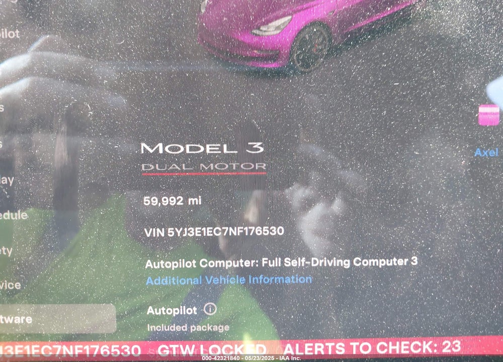 2022 TESLA MODEL 3 PERFORMANCE DUAL MOTOR ALL-WHEEL DRIVE VIN: 5YJ3E1EC7NF176530