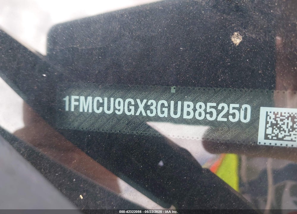 2016 FORD ESCAPE SE VIN: 1FMCU9GX3GUB85250