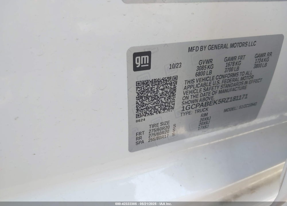 2024 CHEVROLET SILVERADO 1500 2WD SHORT BED CUSTOM VIN: 1GCPABEK5RZ181171