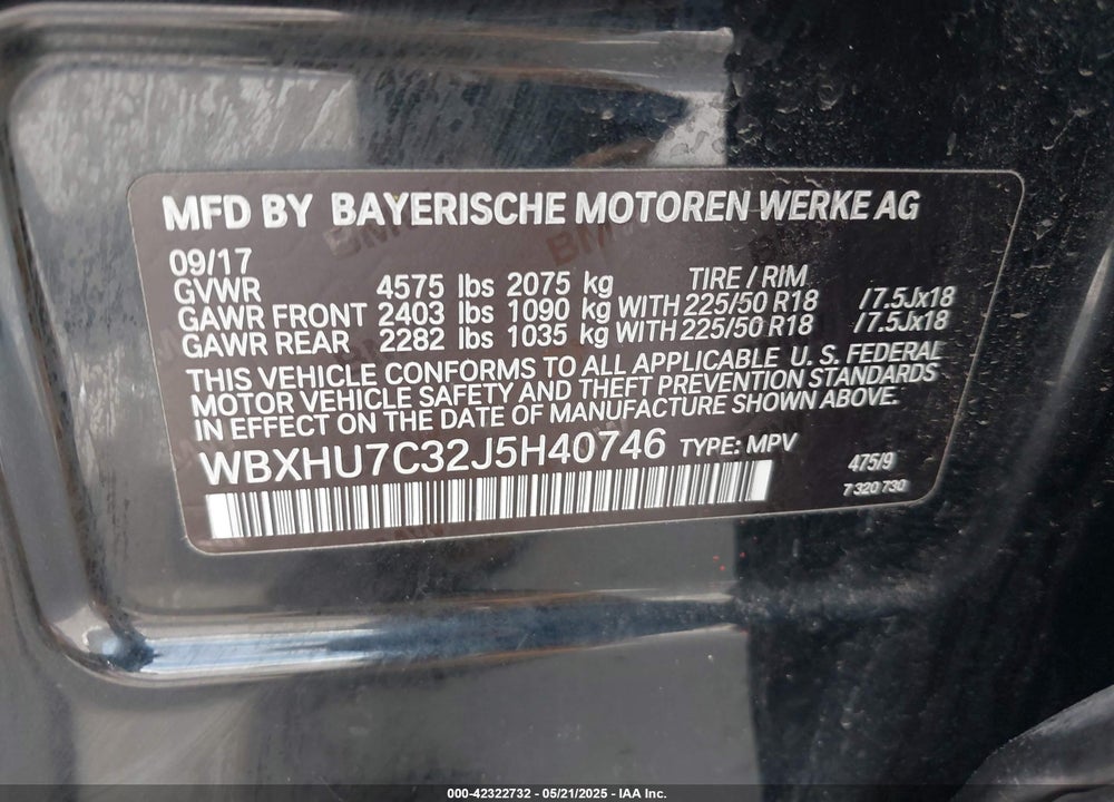 2018 BMW X1 VIN: WBXHU7C32J5H40746