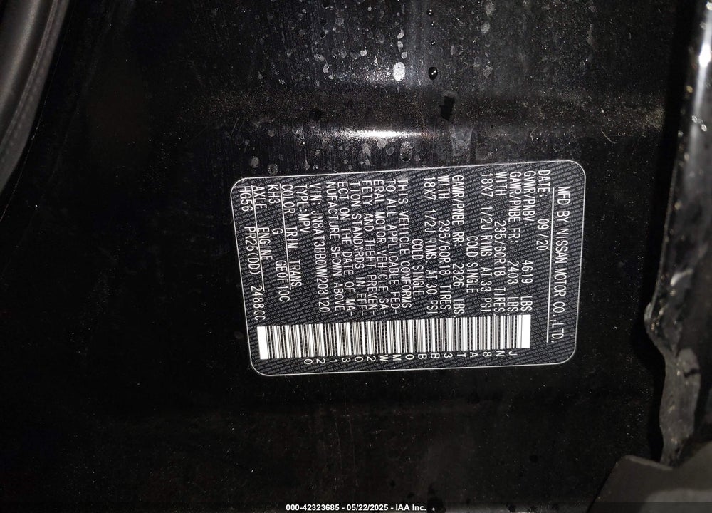 2021 NISSAN ROGUE SV INTELLIGENT AWD VIN: JN8AT3BB0MW203120