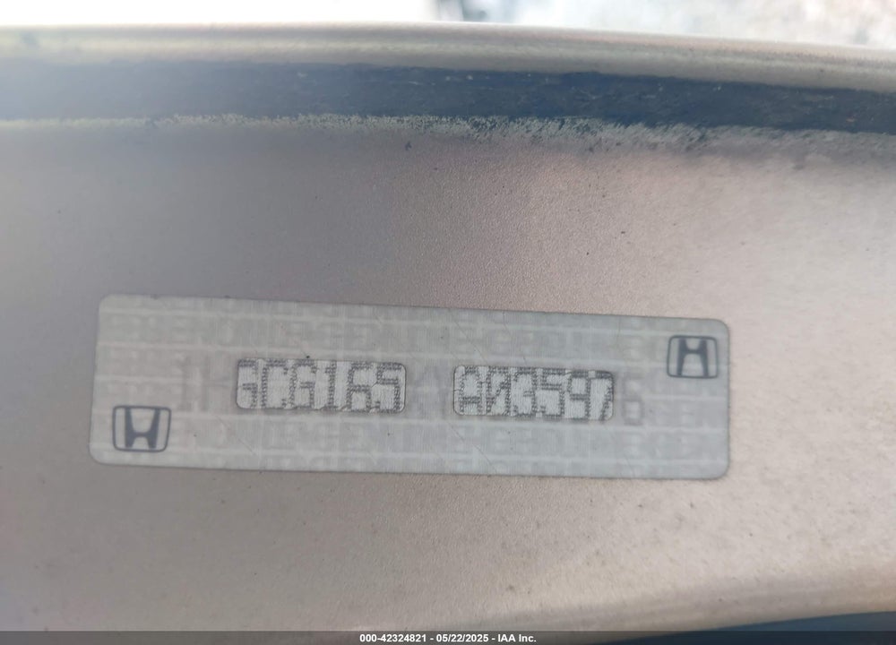 2000 HONDA ACCORD VIN: 1HGCG165XYA035976