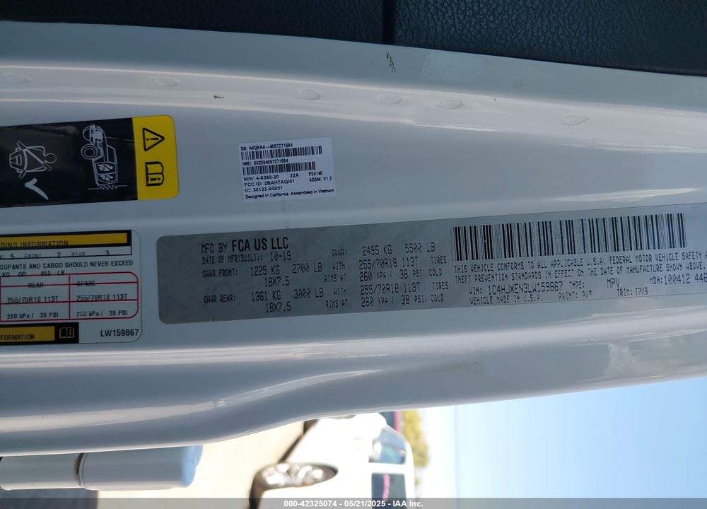 2020 JEEP WRANGLER UNLIMITED VIN: 1C4HJXEN3LW159867