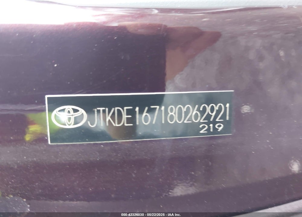 2008 SCION TC VIN: JTKDE167180262921