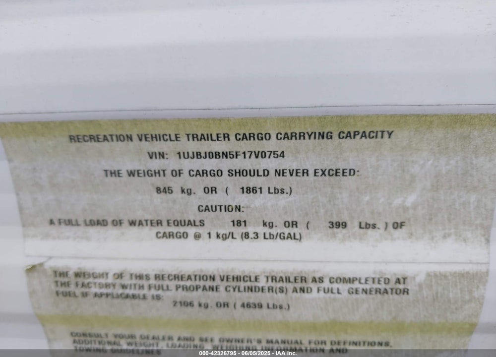 2015 JAYCO JAY FLIGHT 264 BHW VIN: 1UJBJ0BN5F17V0754