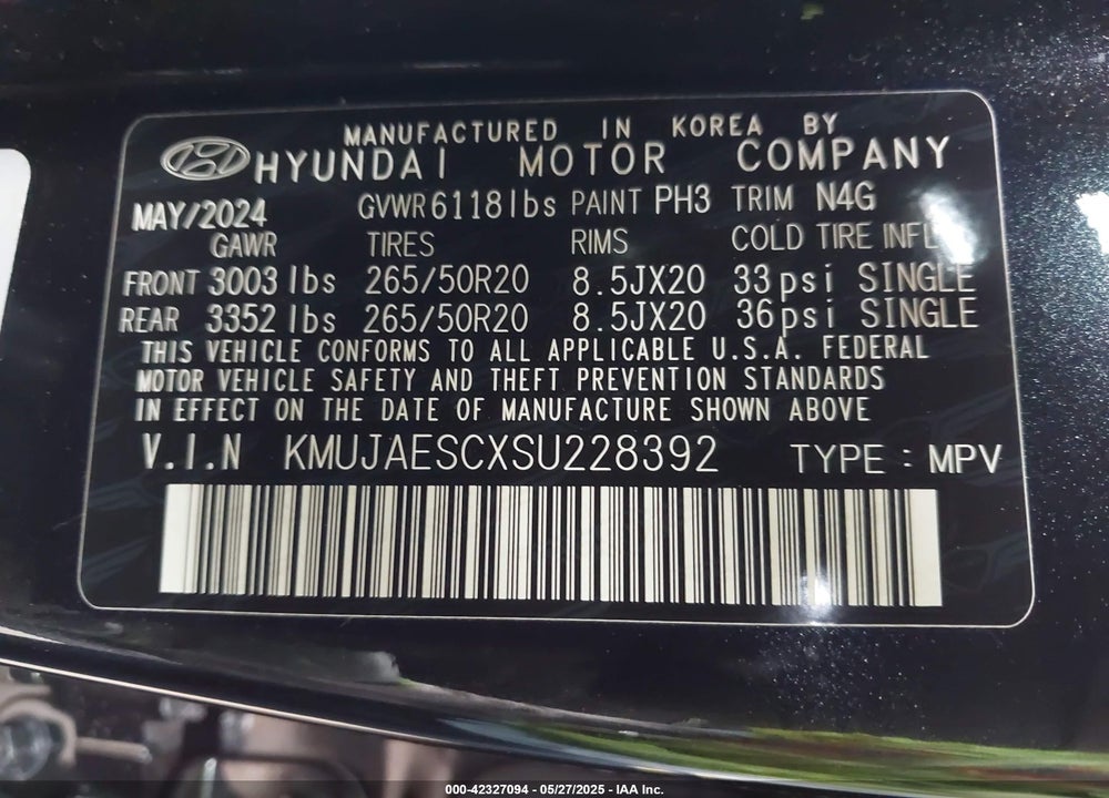 2025 GENESIS GV80 COUPE 3.5T V6 AWD VIN: KMUJAESCXSU228392