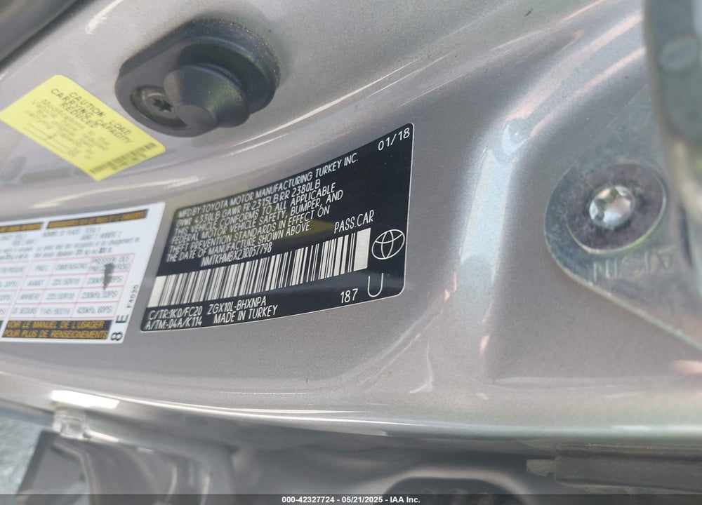 2018 TOYOTA C-HR VIN: NMTKHMBX2JR057798
