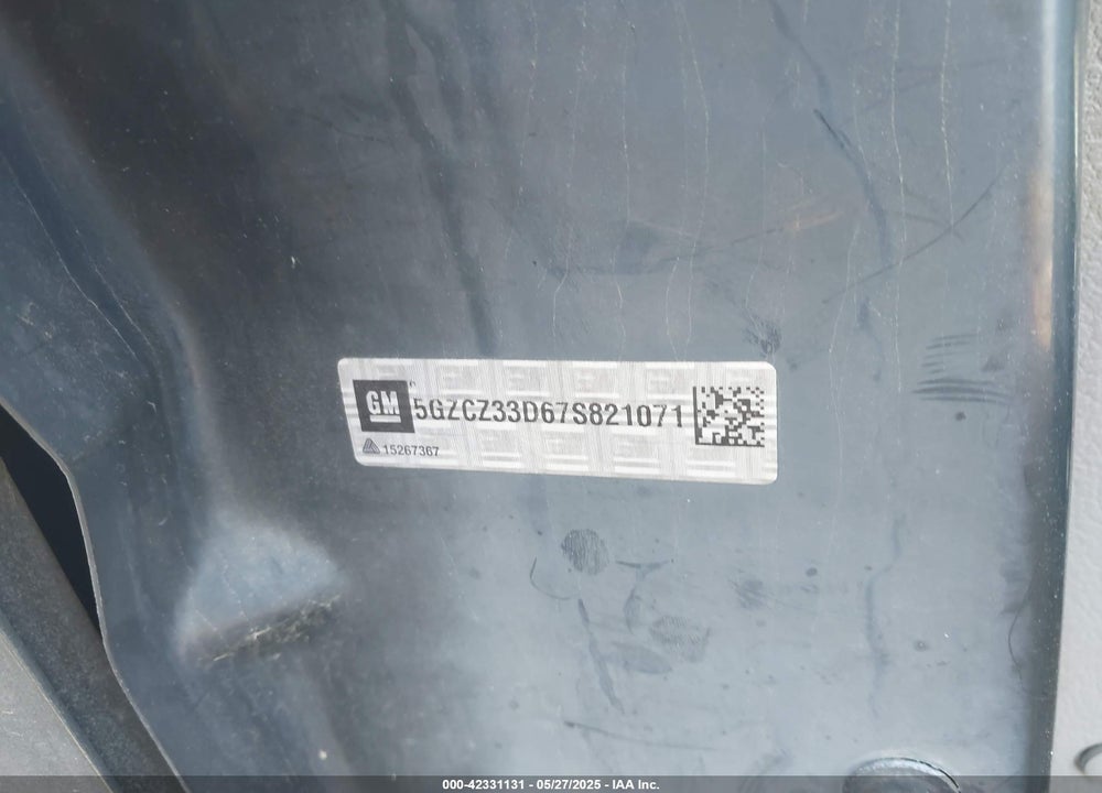 2007 SATURN VUE VIN: 5GZCZ33D67S821071