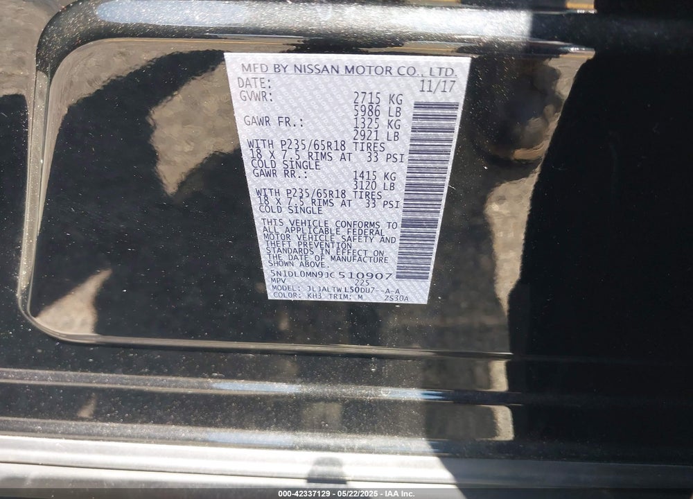 2018 INFINITI QX60 VIN: 5N1DL0MN9JC510907