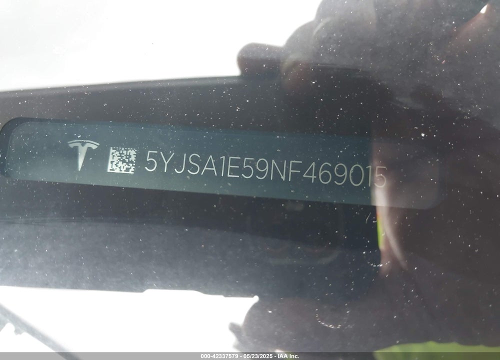 2022 TESLA MODEL S VIN: 5YJSA1E59NF469015