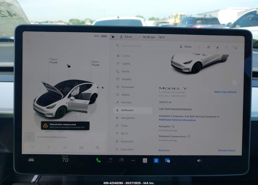 2023 TESLA MODEL Y VIN: 7SAYGAEE4PF885925