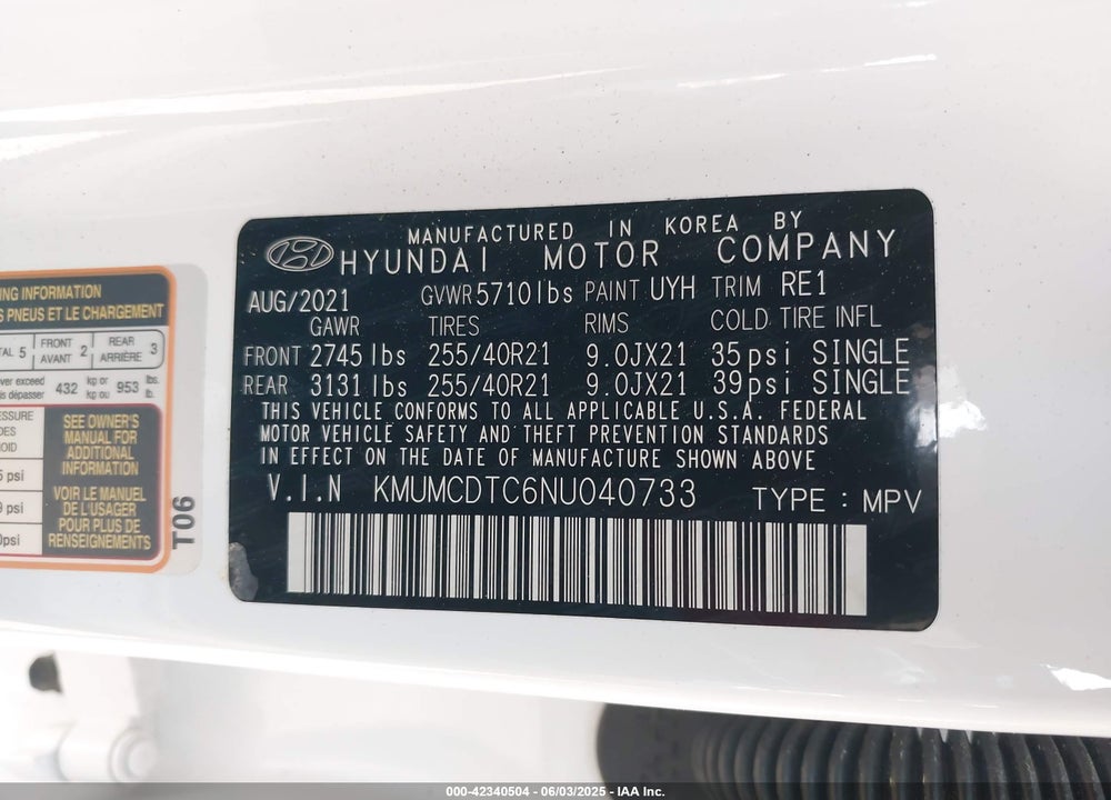2022 GENESIS GV70 3.5T AWD SPORT VIN: KMUMCDTC6NU040733
