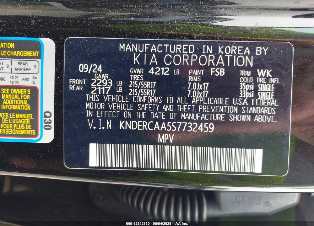 2025 KIA SELTOS VIN: KNDERCAA5S7732459