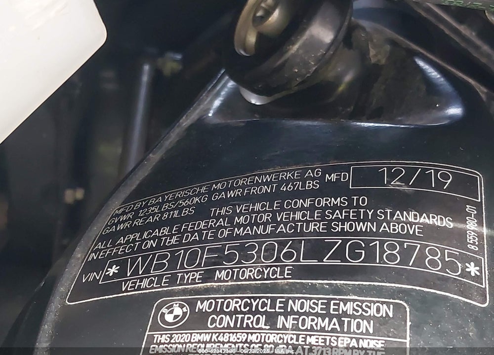 2020 BMW K1600 B VIN: WB10F5306LZG18785