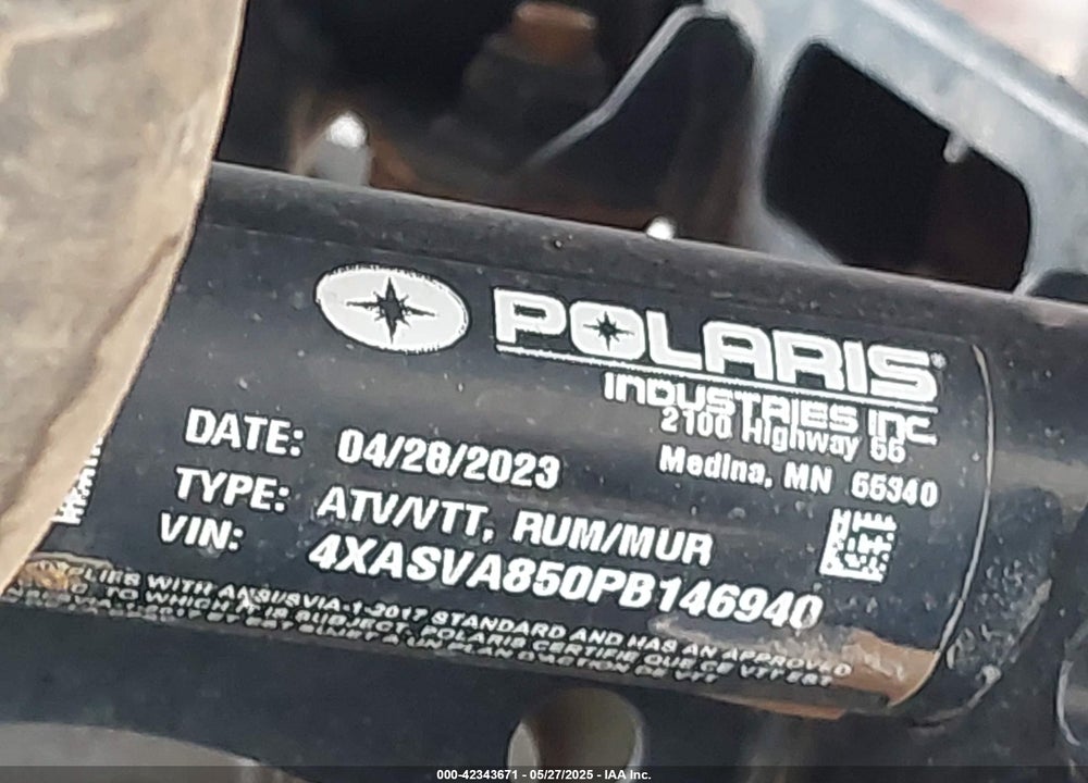 2023 POLARIS SCRAMBLER VIN: 4XASVA850PB146940