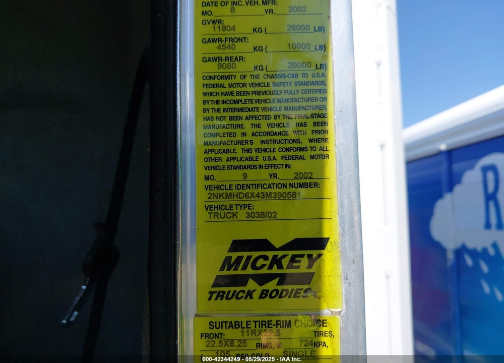 2003 KENWORTH CONSTRUCTION T300 VIN: 2NKMHD6X43M390581