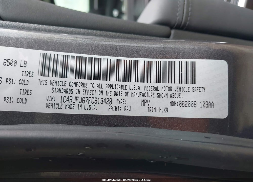2015 JEEP GRAND CHEROKEE VIN: 1C4RJFJG7FC913428