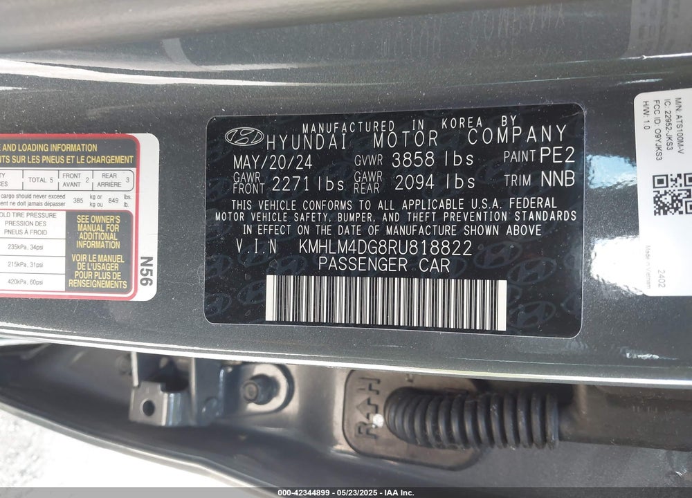 2024 HYUNDAI ELANTRA VIN: KMHLM4DG8RU818822