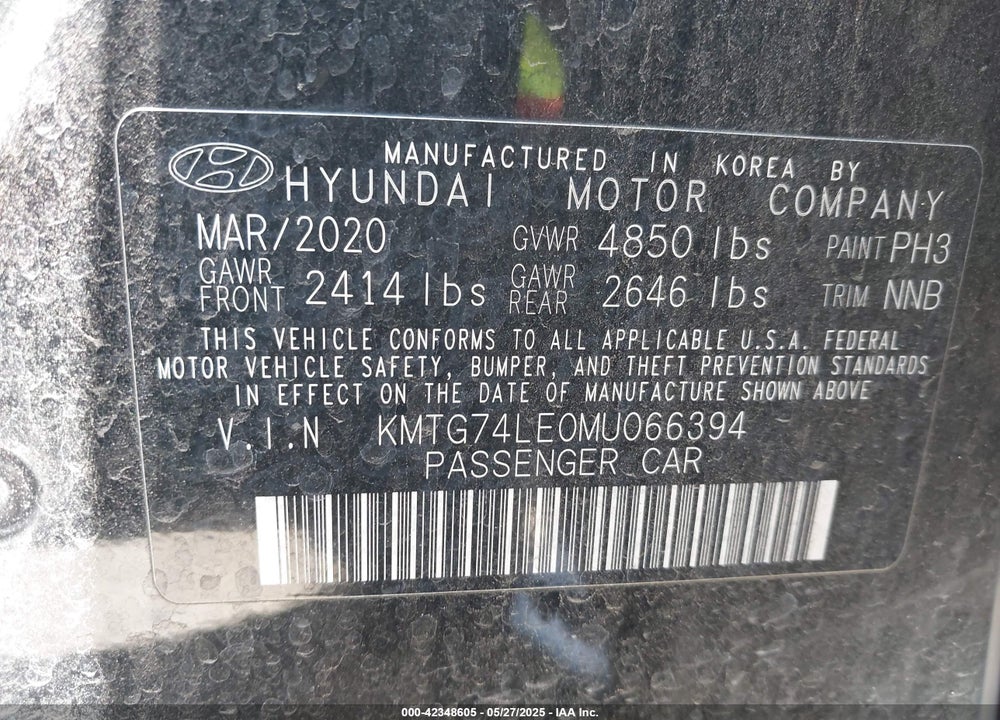 2021 GENESIS G70 VIN: KMTG74LE0MU066394