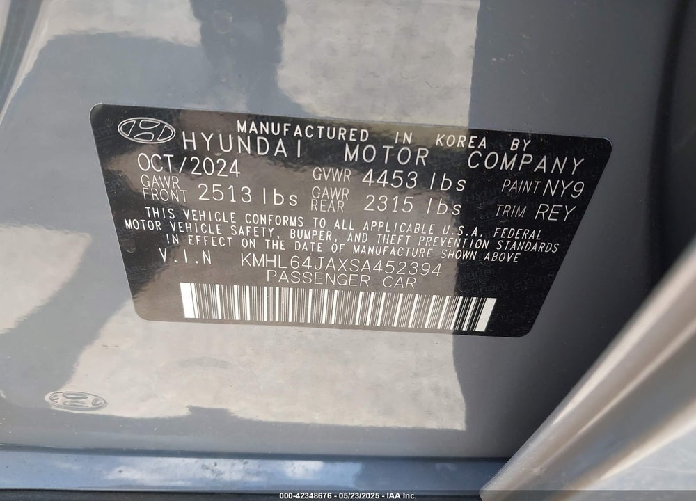 2025 HYUNDAI SONATA SEL VIN: KMHL64JAXSA452394