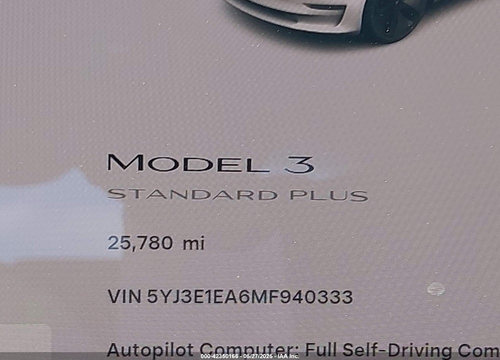 2021 TESLA MODEL 3 VIN: 5YJ3E1EA6MF940333