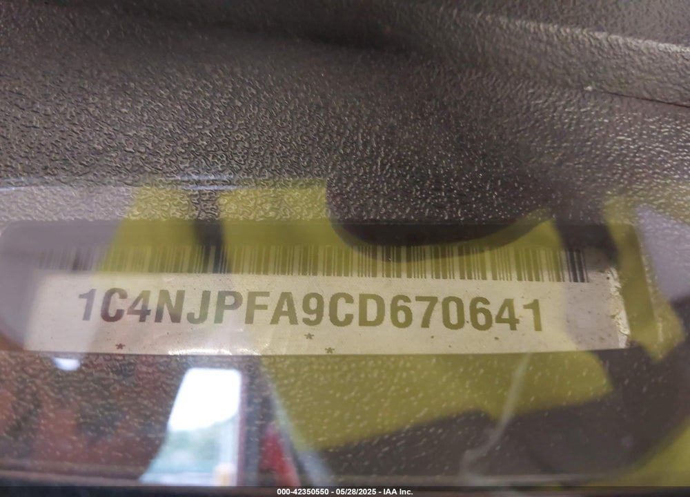 2012 JEEP PATRIOT VIN: 1C4NJPFA9CD670641